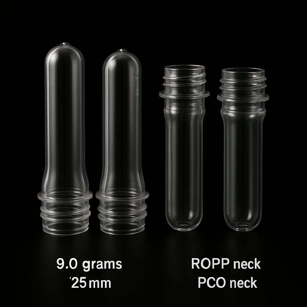 PET Preforms 9.0 grams (25mm, ROPP Neck and PCO neck)