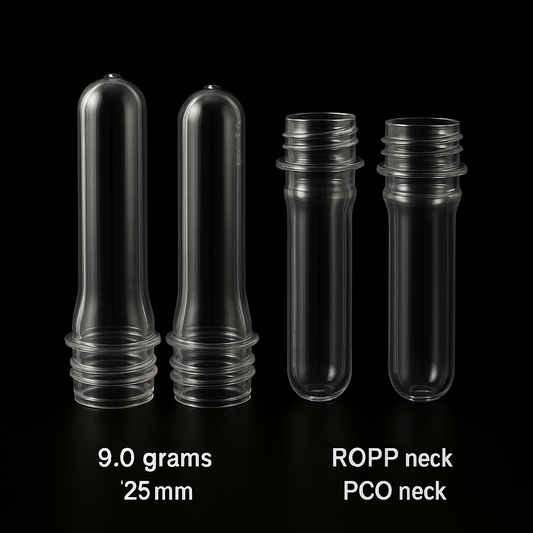 PET Preforms 9.0 grams (25mm, ROPP Neck and PCO neck)